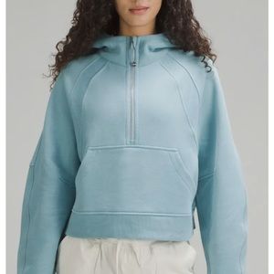 Lululemon Tidal Teal Scuba Oversized Half-Zip Hoodie Women's Size xl/xxl